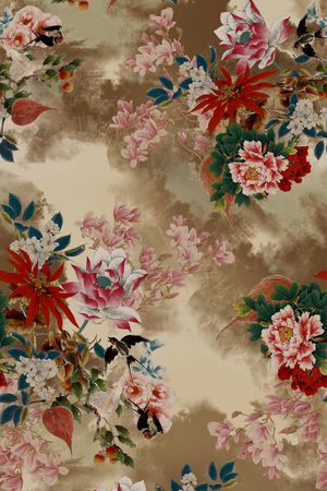 花卉印花华亿平台图片