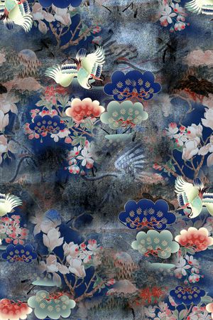 仙鹤印花华亿平台图片