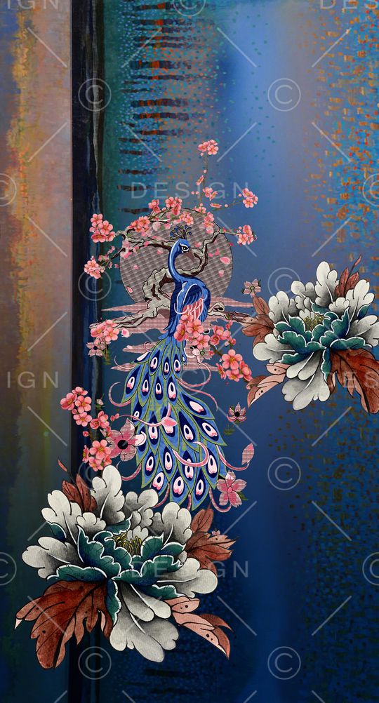 中国风定位花印花华亿平台图片