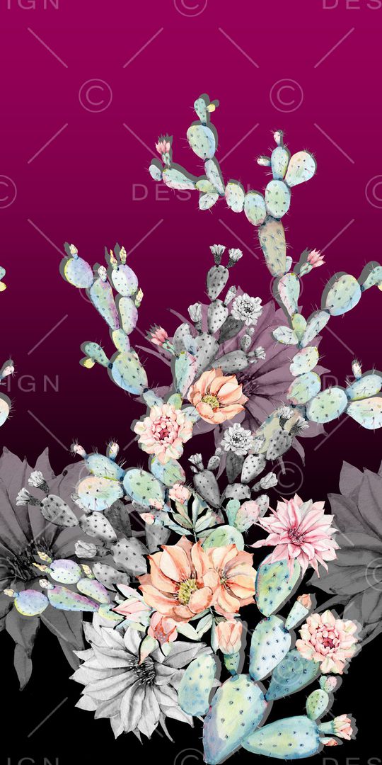 仙人掌印花华亿平台图片