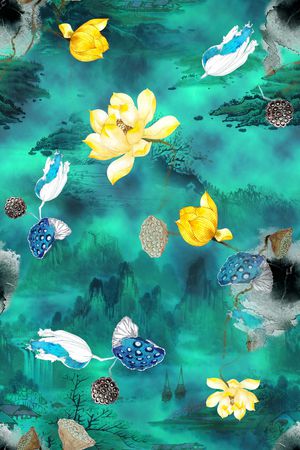 旗袍印花华亿平台图片