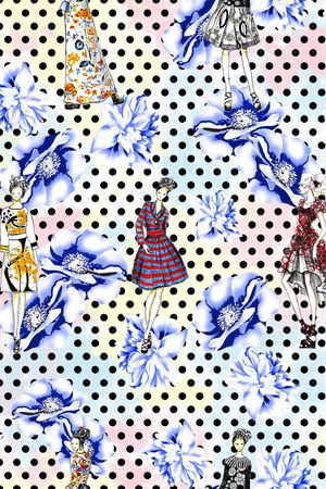 彩底花卉印花华亿平台图片