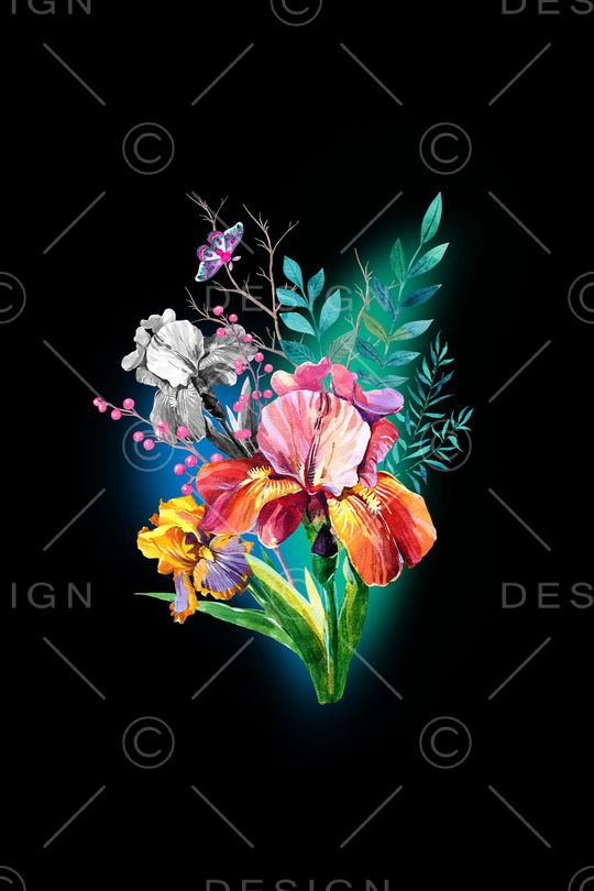 花卉印花华亿平台图片