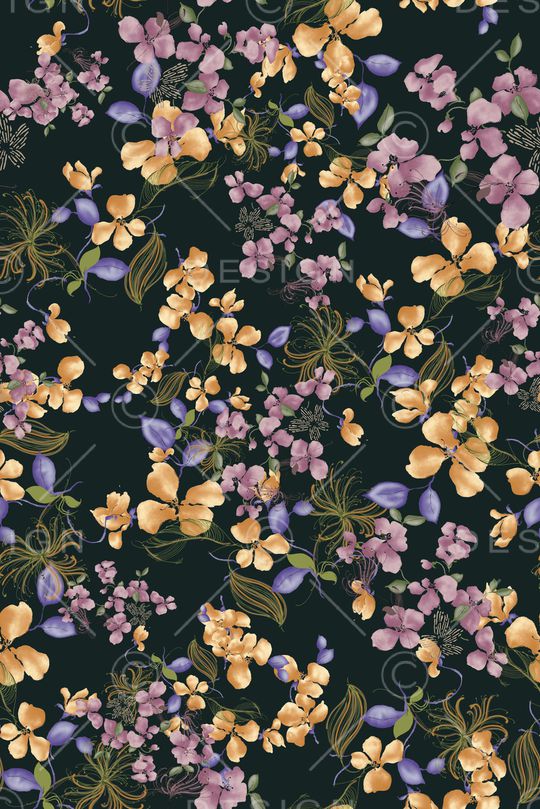 满版散花印花华亿平台图片