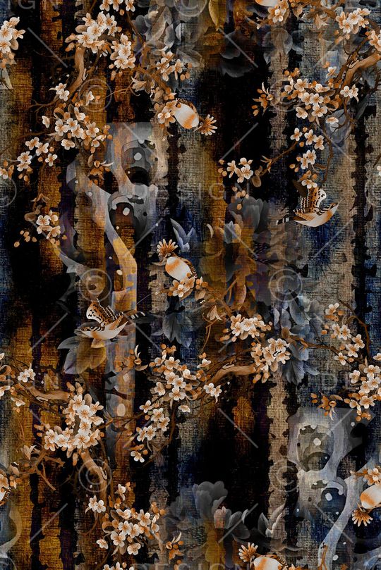 花鸟印花华亿平台图片