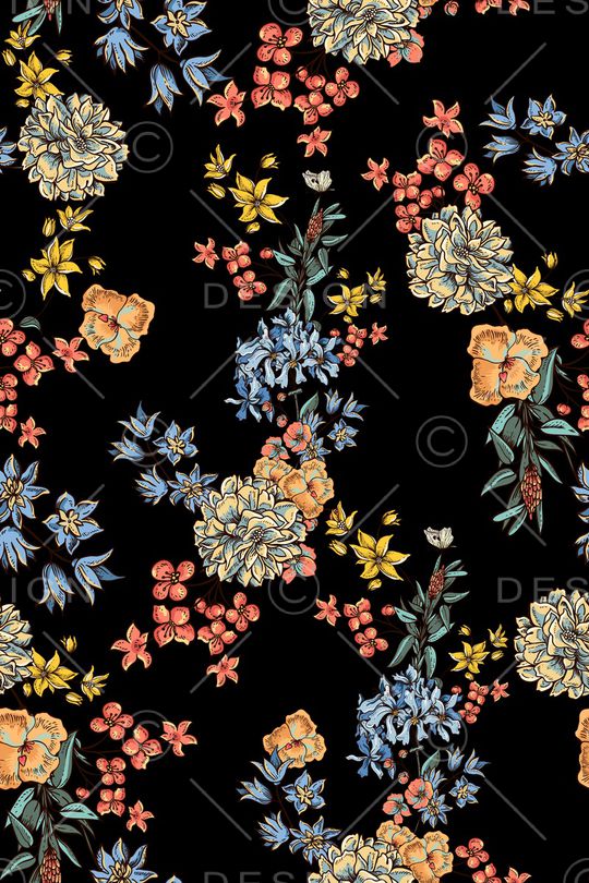 花卉印花华亿平台图片