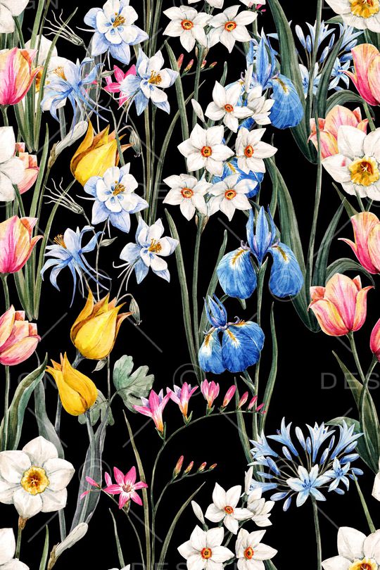 彩底花卉印花华亿平台图片