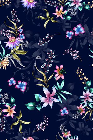 彩底花卉印花华亿平台图片