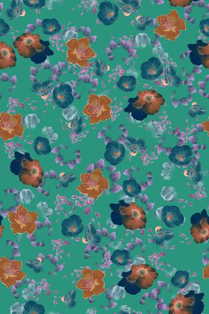 连衣裙印花华亿平台图片