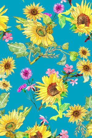 向日葵印花华亿平台图片