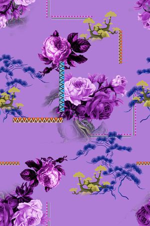 连衣裙印花华亿平台图片