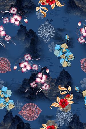 连衣裙印花华亿平台图片