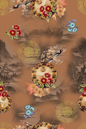 连衣裙印花华亿平台图片