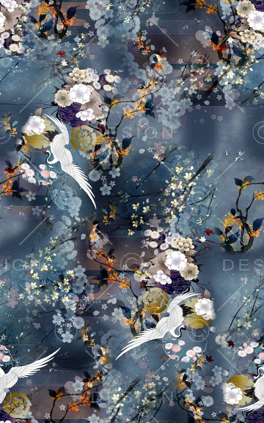 仙鹤印花华亿平台图片