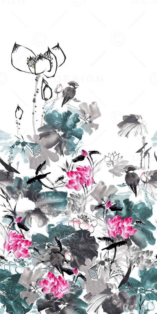 荷花印花华亿平台图片