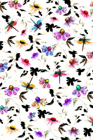 抽象花卉印花华亿平台图片