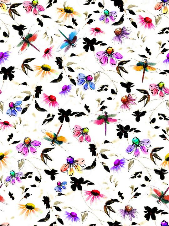 抽象花卉印花华亿平台图片