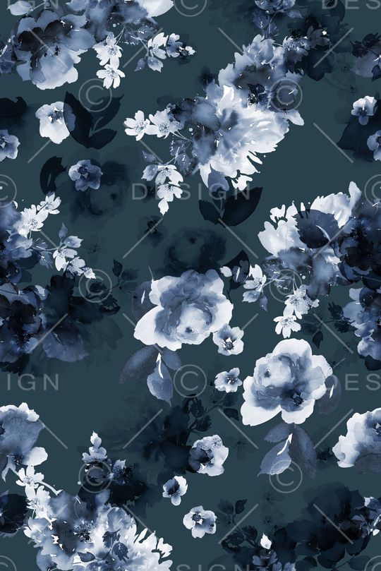 水彩花卉印花华亿平台图片