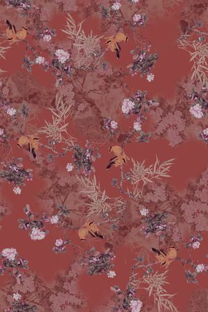 花鸟印花华亿平台图片