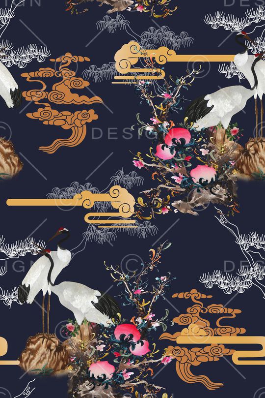 花鸟印花华亿平台图片