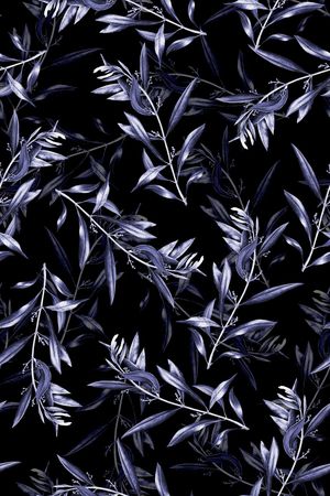 黑底花卉印花华亿平台图片