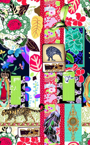 民族花卉印花华亿平台图片