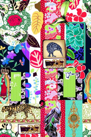 民族花卉印花华亿平台图片