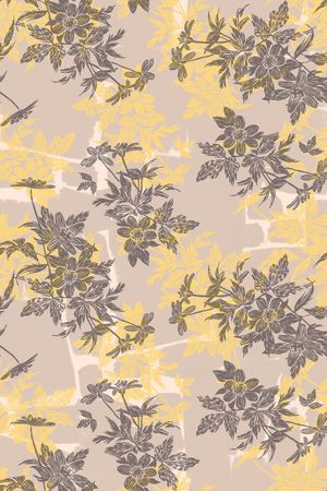 清爽底花卉印花华亿平台图片