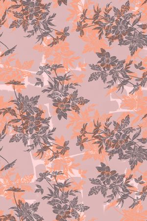 清爽底花卉印花华亿平台图片