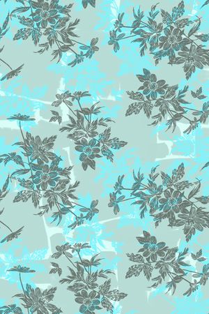 清爽底花卉印花华亿平台图片