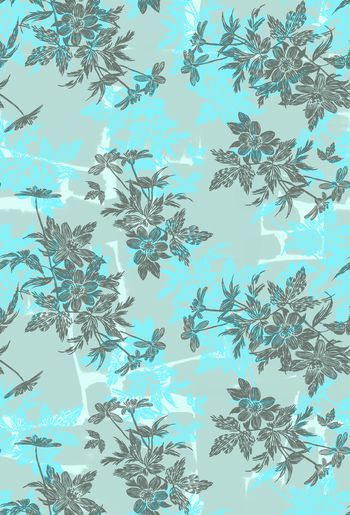 清爽底花卉印花华亿平台图片