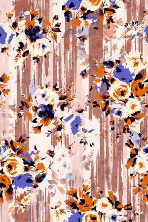 清爽底花卉印花华亿平台图片