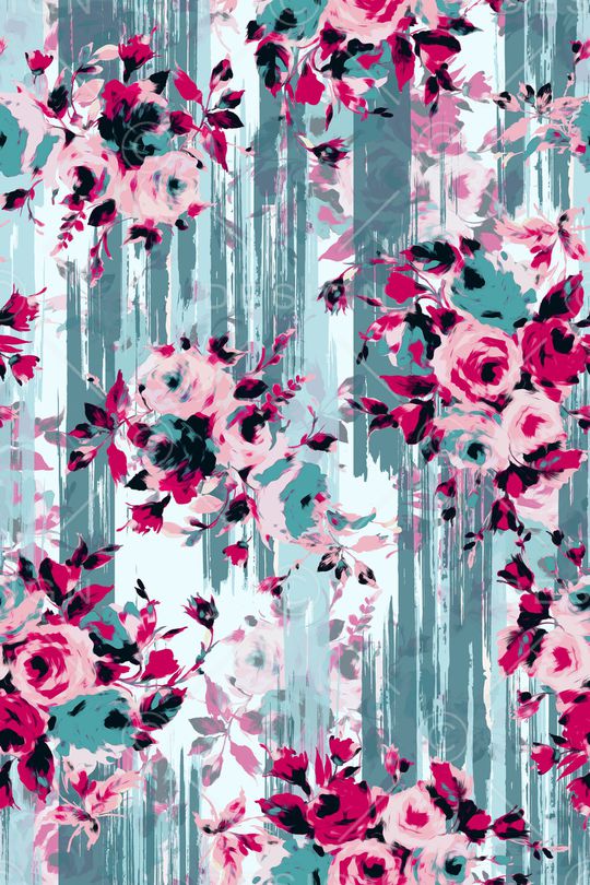 清爽底花卉印花华亿平台图片