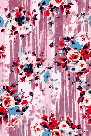 清爽底花卉印花华亿平台图片