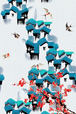 喜鹊印花华亿平台图片