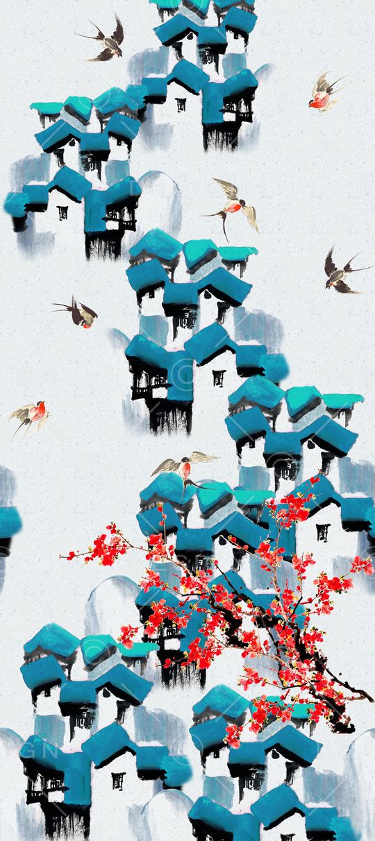 喜鹊印花华亿平台图片