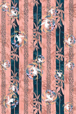 几何花卉印花华亿平台图片