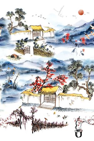 水墨风印花华亿平台图片