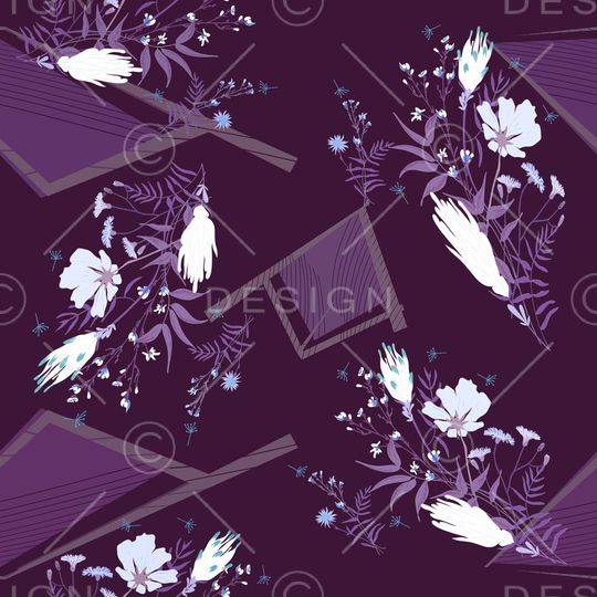 几何花卉印花华亿平台图片