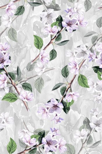 素雅桃花印花华亿平台图片