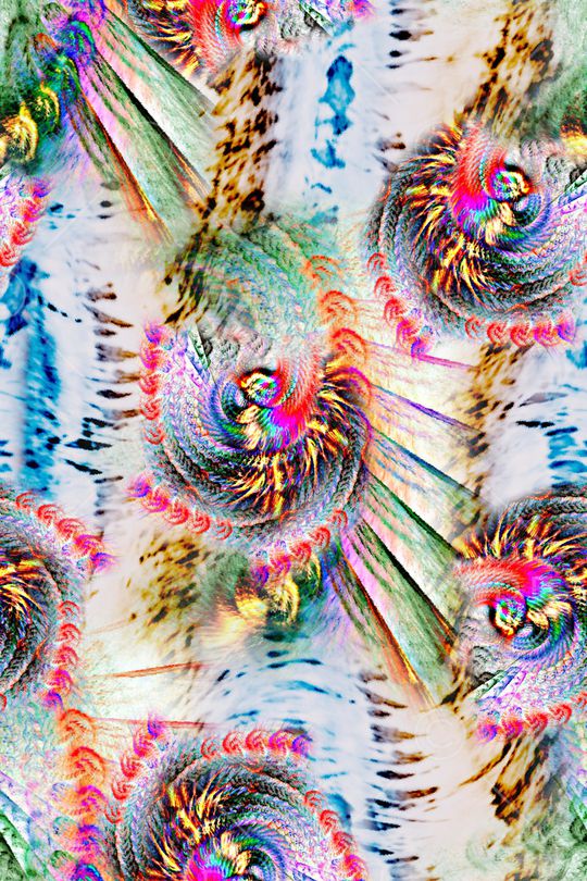 彩色晕染印花华亿平台图片