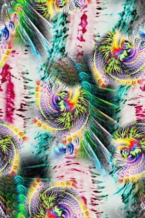 彩色晕染印花华亿平台图片