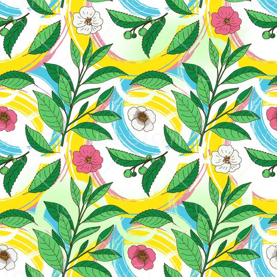 彩底花卉印花华亿平台图片