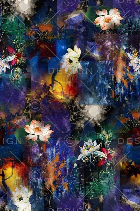 荷花印花华亿平台图片