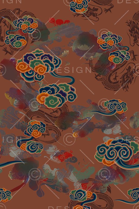 传统纹样印花华亿平台图片