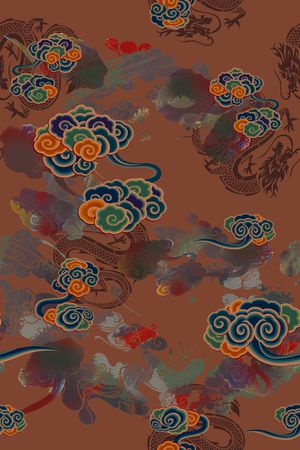 传统纹样印花华亿平台图片