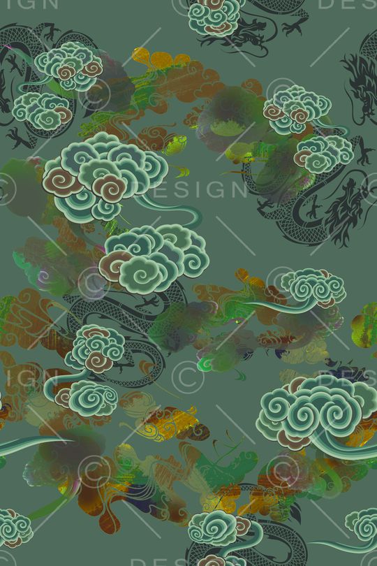 传统纹样印花华亿平台图片