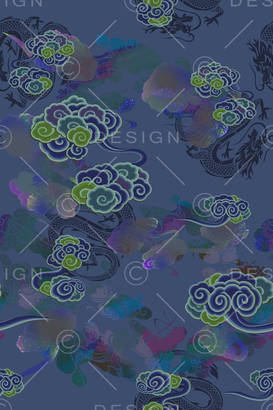 传统纹样印花华亿平台图片