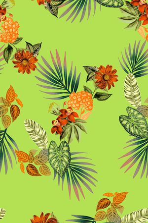 绿植树叶印花华亿平台图片