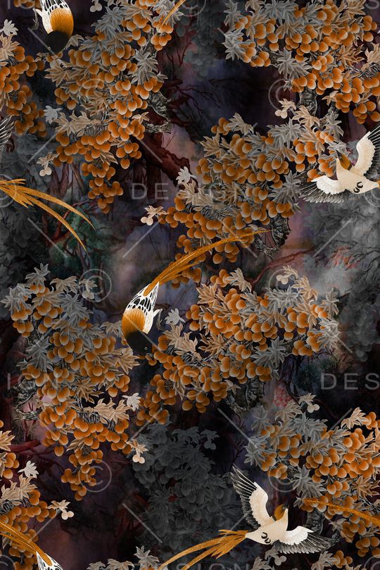 花鸟印花华亿平台图片